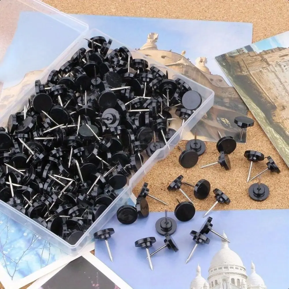 100Pcs DIY 투명 푸시 핀 크리 에이 티브 재사용 가능한 라운드 헤드 네일 다기능 박스 코르크 보드 푸시 핀 벽 마커