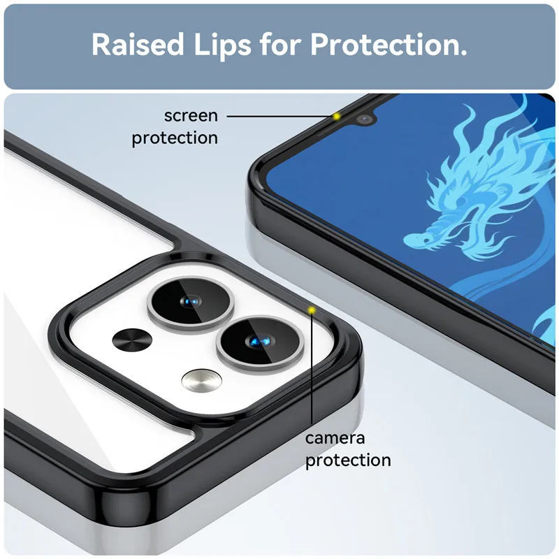 Colorful Soft Edge Silicone Transparent Bumper Case
