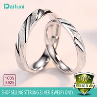 Daifuni 100% S925 Sterling Silver Frosted Finger Rings For Woman Men Wedding Band Top Quality Engagement Fine Party Jewelry 1