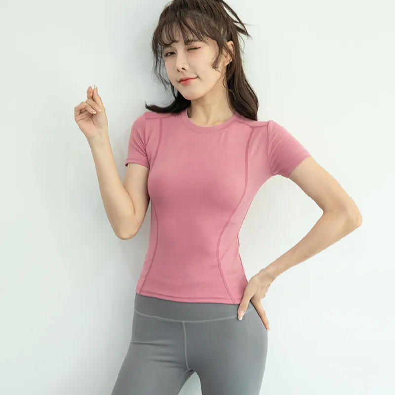 Women Yoga Top Seamless Sport T Shirts Fitness Clothes Short Sleeve Shirt Gym Running Active Wear yoga top,sports t shirt,yoga shirt,sports shirt
