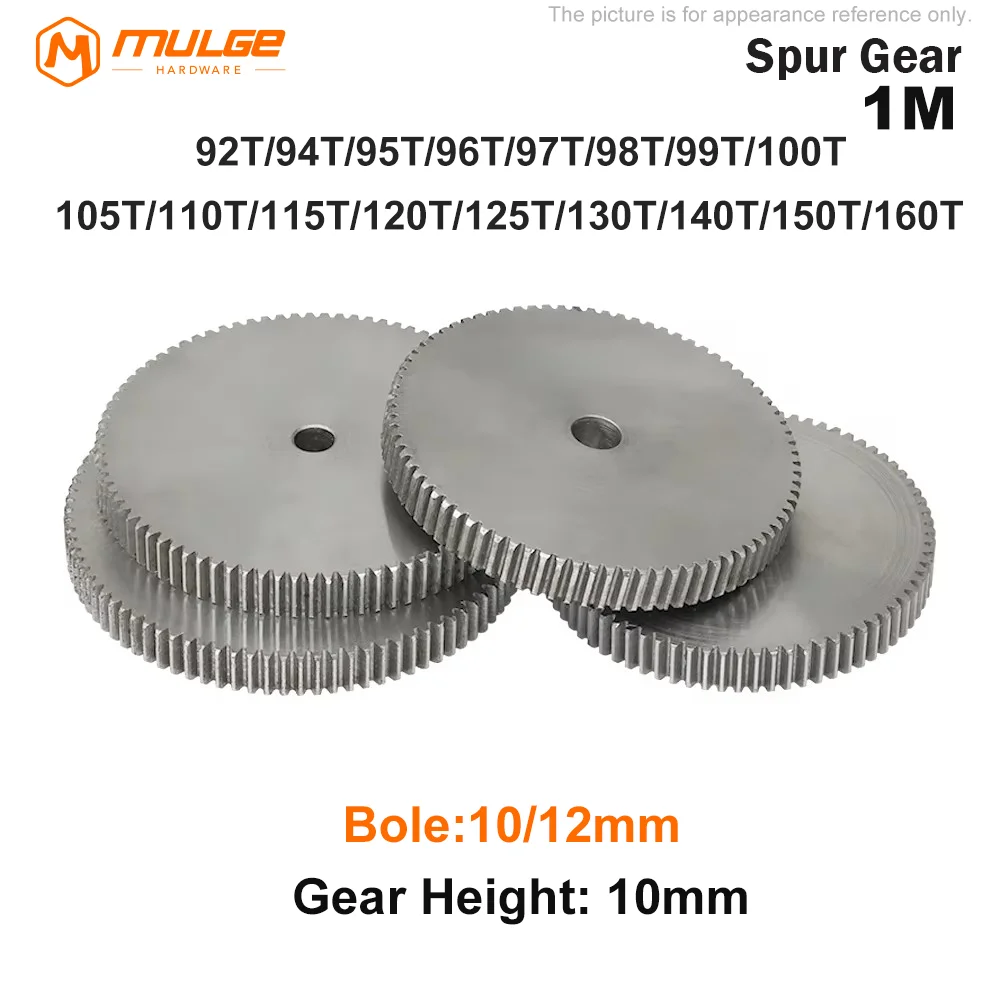 Spur Gear 1M-92T-160Teeth SC45# Carbon Steel Material Cylindrical Gear Transmission Accessories