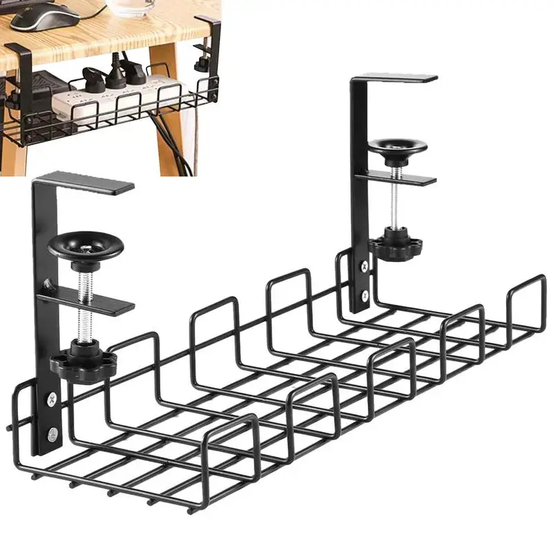 

Under Desk Cable Management Tray Storage Shelf Under Desk Organizer Cable Tray Under Desk Desk Wire Management Metal Rack