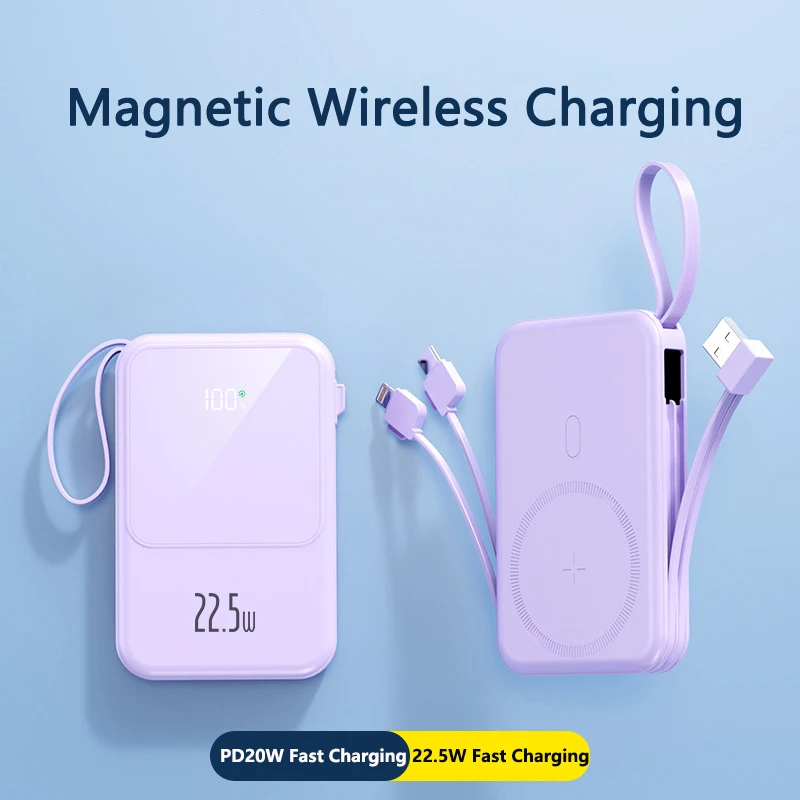 

20000mAh Magnetic Qi Wireless Charger Power Bank for iPhone 15 14 13 12 Samsung S23 Huawei Xiaomi 22.5W Fast Charging Powerbank