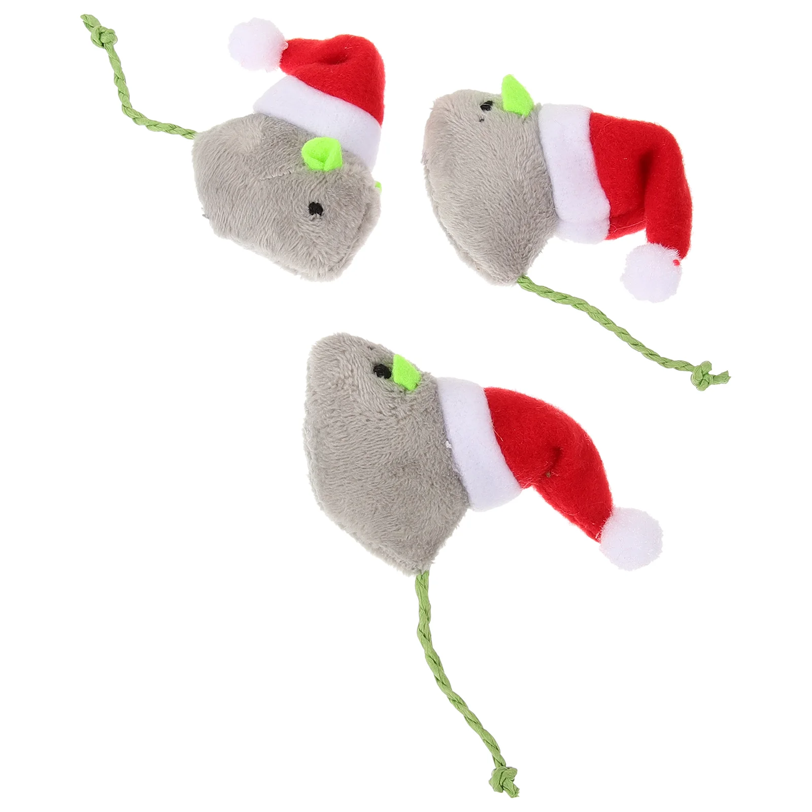 

3 Pcs Christmas Simulation Mouse Dog Chew Toys for Small Dogs Kitten Supplies Pet