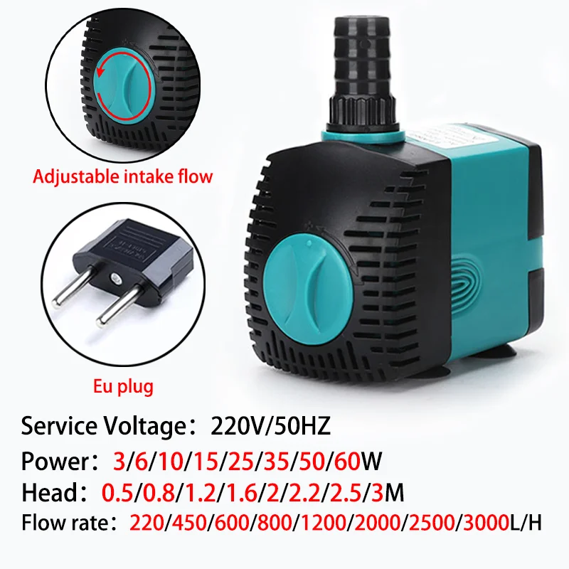Water Pump Adjustable Flow Submersible Pump Fish Tank Aquarium Circulation Bottom Filter Silent Suction