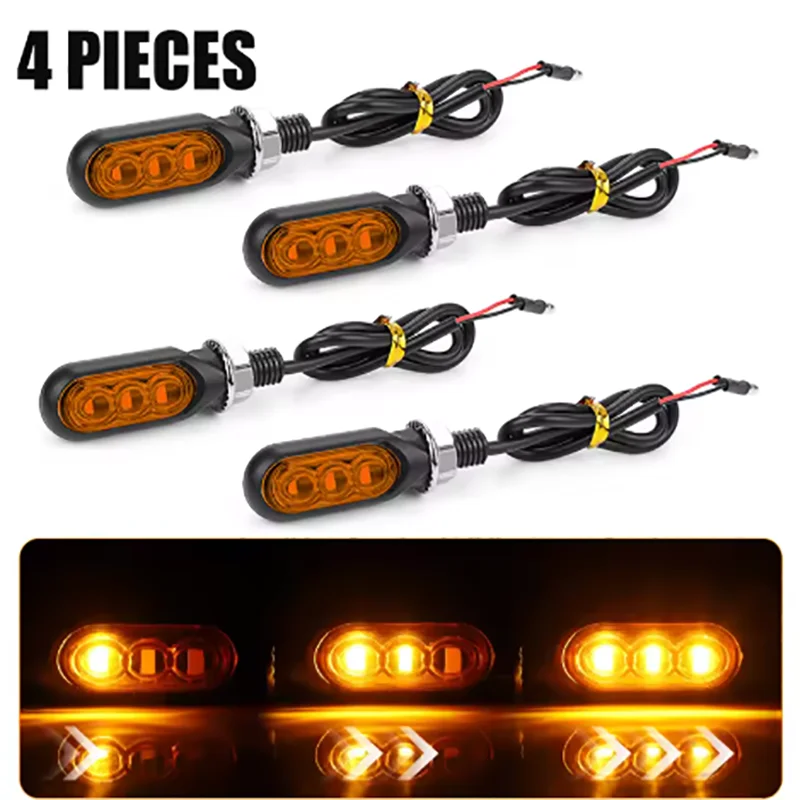 ตัวเลือกสินค้า ไฟเลี้ยวจักรยานยนต์ 3 ดวง สีเหลืองอำพัน 12V