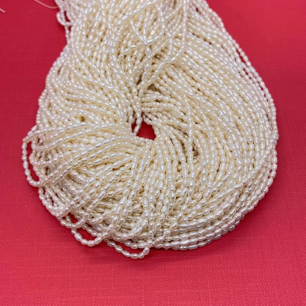 Rice-shaped Natural Freshwater Pearl Beads 2-4mm Grade A  for DIY Jewelry Making Bracelet Necklace Earrings Bead Accessories