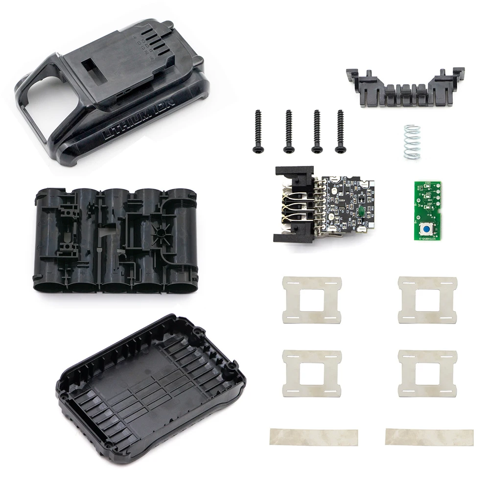 

DCB200 5x21700 Li-ion Battery Plastic Case PCB Charging Board For De-walt 18V