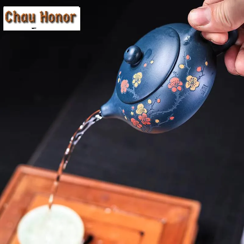 160ml Yixing Teapot Handmade Purple Clay Kung Fu Kettle Flat Xishi Pot Gift Box Household Teapot Chinese Tea Set Kung Fu Tea Set