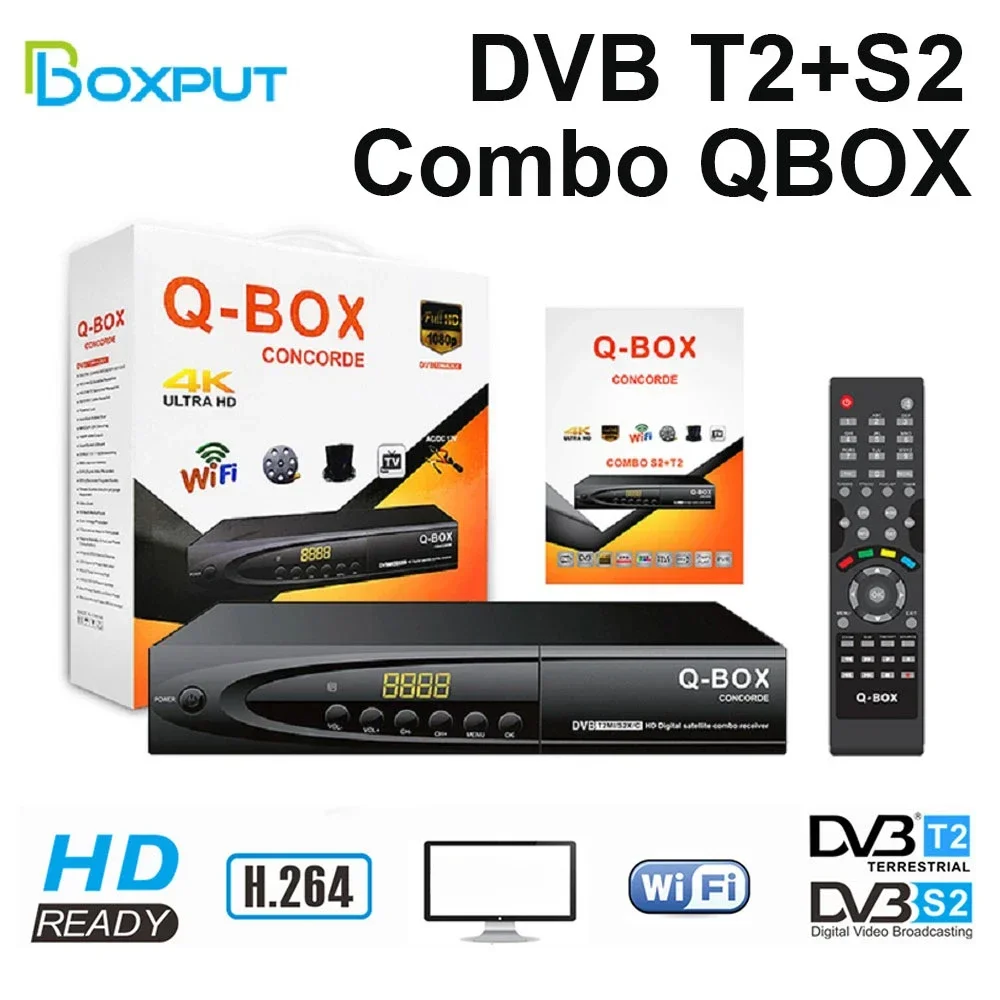 Decoder Tv Digitale Tv Box Dvb T2 S2 Combo Qbox Ricevitore Terrestre Supporto H264 Mp3 Play Pvr Epg Osd Hd Lnb Set Top Box