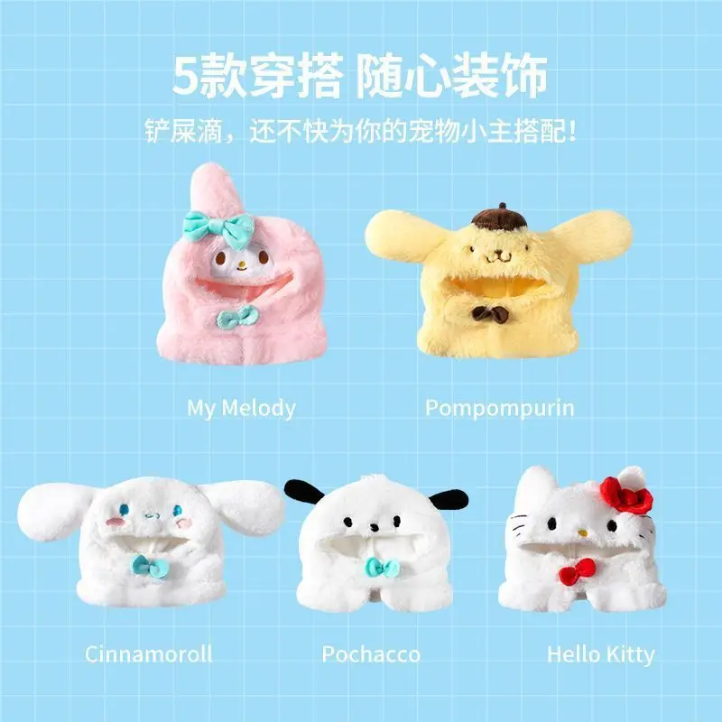 

Japanese Sanrio Cartoon Pet Headgear Decoration Cinnamoroll My Melody Pet Cat Cute Hat Plush Toy