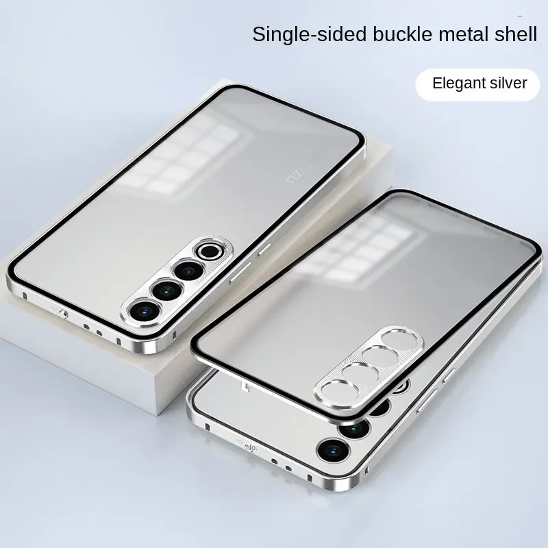 

Meizu 21 Pro 21Pro 5G металлический алюминиевый бампер прозрачная матовая жесткая задняя крышка для Meizu 21 Pro с металлической защитой для объектива камеры