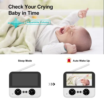Baby Monitor 720P with 4.3'' IPS Display,Feeding Clock, Infrared  Night Vision, Voice Intercom, VOX Mode,Lullabies, 2-Way Talk 1