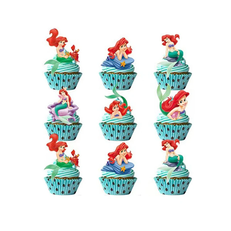 thumbnail image 1 of Decoración de fiesta de La Sirenita de Disney, vajilla desechable para cumpleaños, platos de papel, vasos, manteles, globos, baby shower, 1 of 5