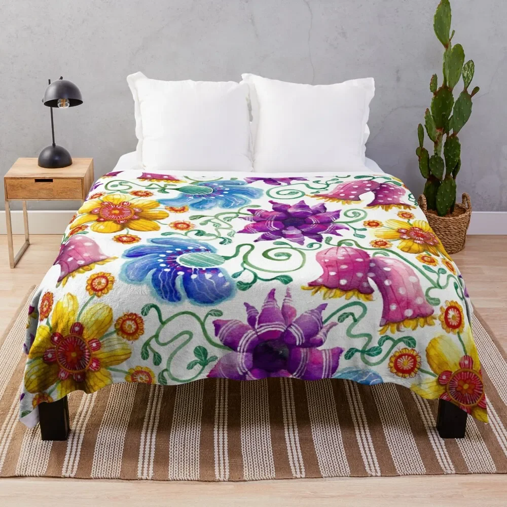

Summer Flowers Throw Blanket Blanket Fluffy Bed covers