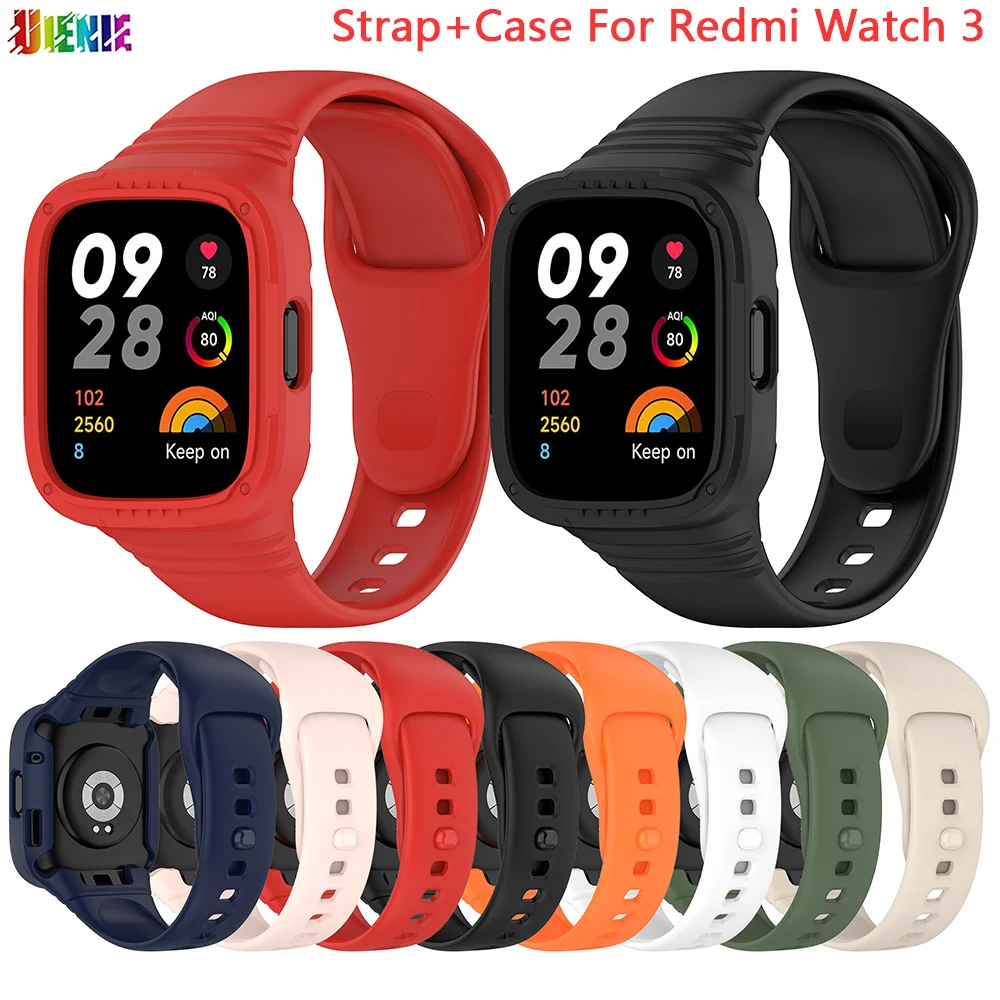 

UIENIE Silicone Case+Strap For Redmi Watch 3 Smartwatch Replacement Waterproof Sport Watch Band For Xiaomi Watch 3 Lite Bracelet