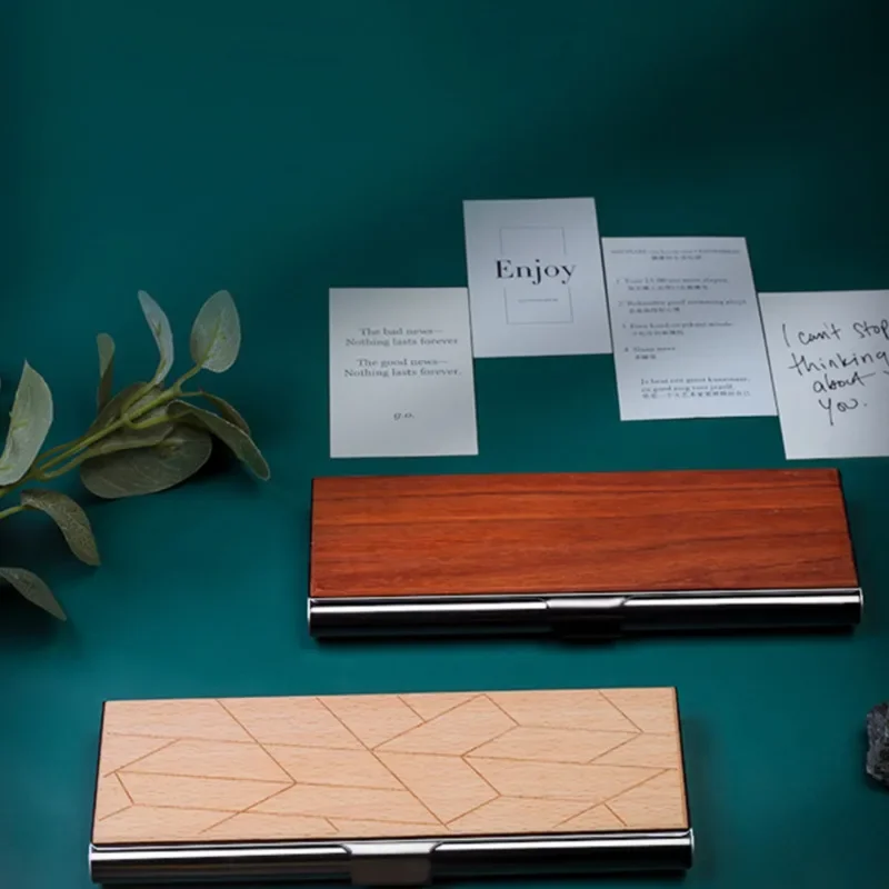 Simple Solid Wood Pen Box Retro Creative Portable Pen Storage Box Metal Business Stationery Box Gift Goods for Students 6
