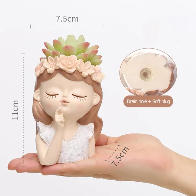 Skandináv Virágcserepek Aranyos Lány Váza Ültetvények Pozsgás Növények Bonsai Kaktusz Dekoráció Ültetők Otthoni Virágpot Dekoratív - Image 6