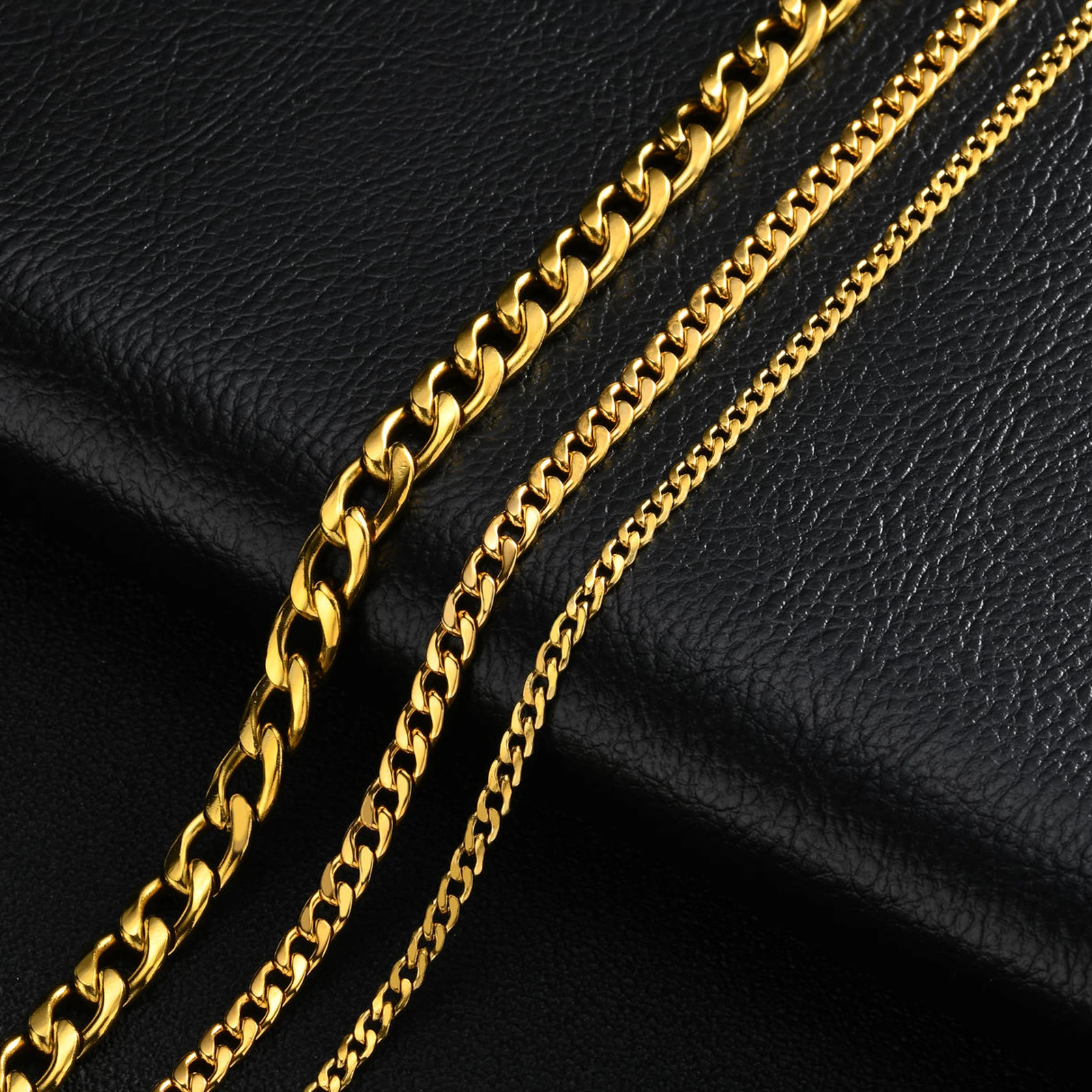 Mens Womens Cuban Link Chain Necklace 5mm Stainless Steel Silver Gold 18-24 in