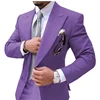 2 Pieces Men's Suits Mens Suit  Causal Slim Fit Prom Noble Champagne Grey Blazer Formal Business For Wedding Groom Tuxedos 3