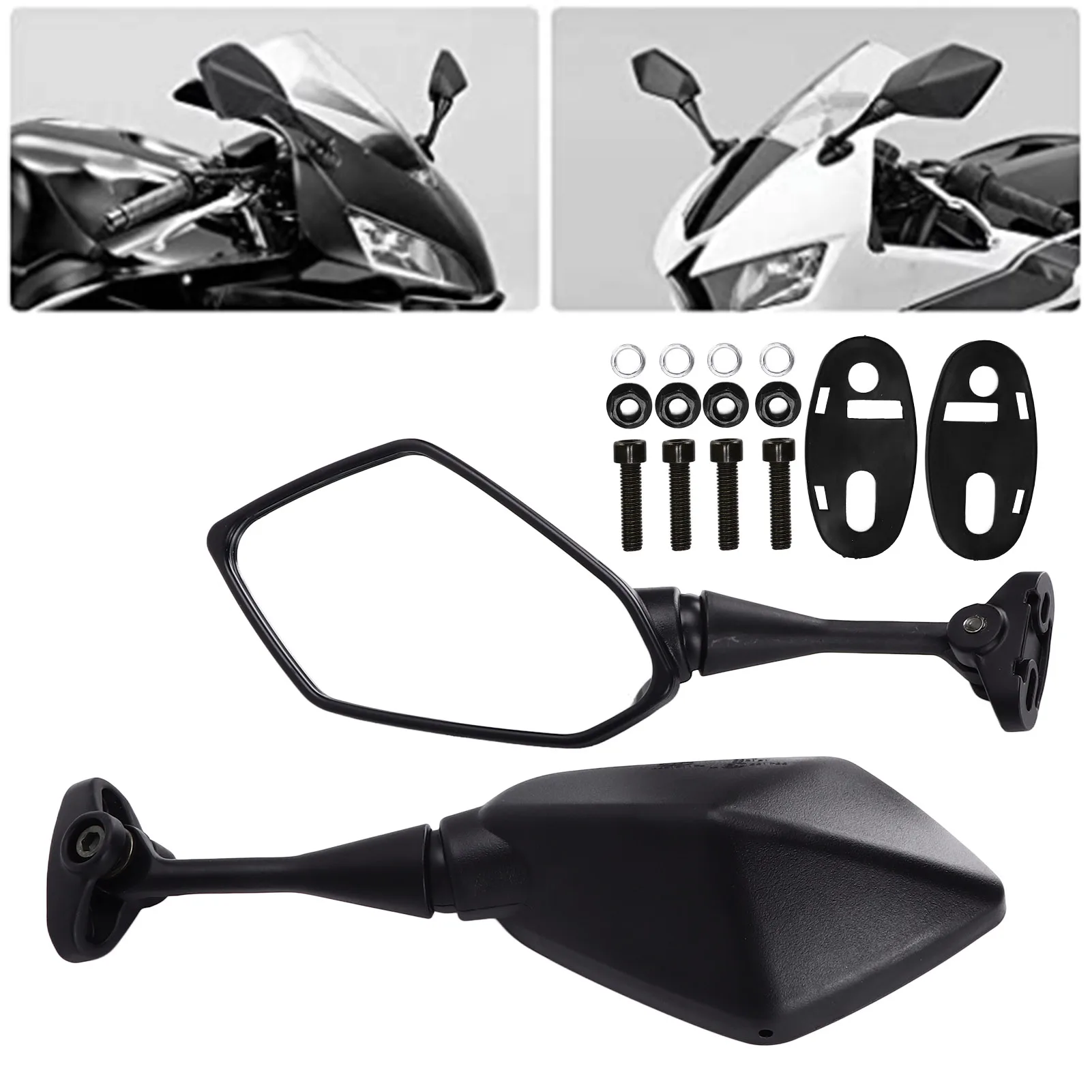 왼쪽 오른쪽 교체용 오토바이 백미러, CBR600RR CBR600 CBR1000RR CBR250R CBR300R CBR500R VTR1000, 1 쌍