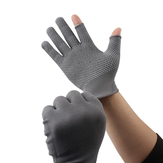 1 Pair Sports Gloves Fingerless Anti-slip Sun Protection Polyester Open Finger  Fishing Tea Picking Gloves