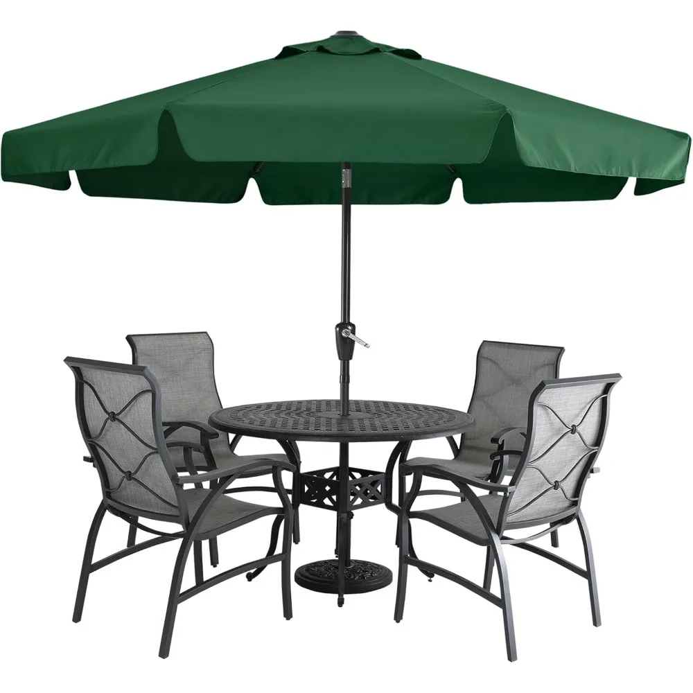 MASTERCANOPY Valance Patio Umbrella for Outdoor Table Market -8 Ribs (9ft, Forest Green) Umbrella Stand Beach Umbrella