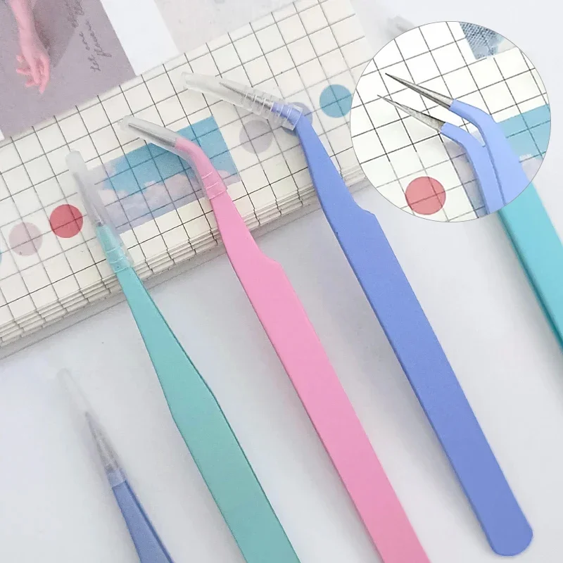Scrapbook Sticker Macaron Tweezers Washi Tape Picking Multi-Tool DIY Stainless Scrapbooking Material Tools Tweezers For Eyelash diy scrapbooking accessories stationery supplies