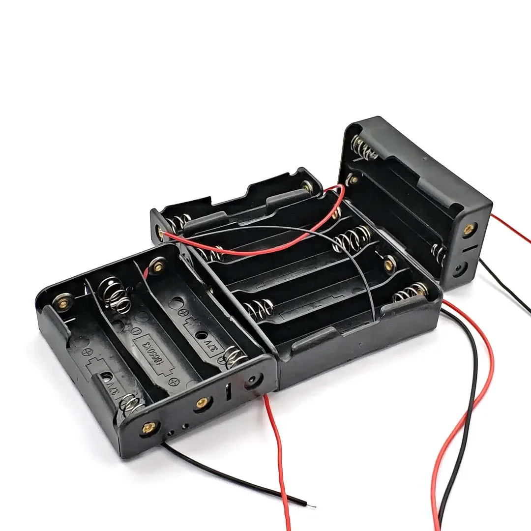Battery Storage Box 18650 DIY 1/2/3/4 Slot Way Clip Holder Container with Wire Lead Pin