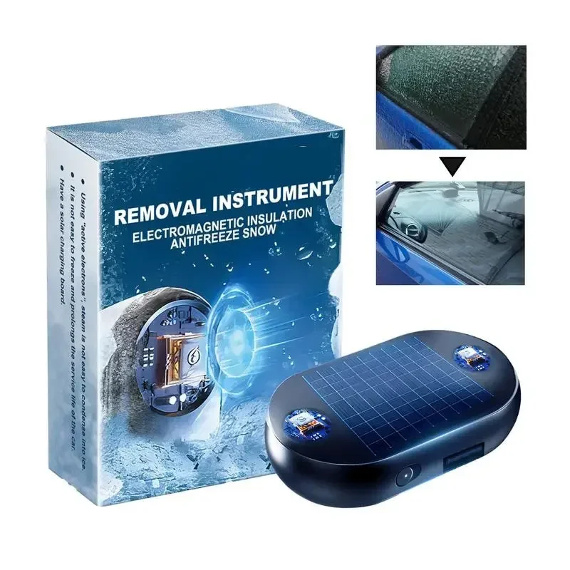 Solar panel Car Snow Removal Auto Antifreeze Ornament Winter Windshield Ice Defroster Car Glass Deicing Tool For Truck SUVs