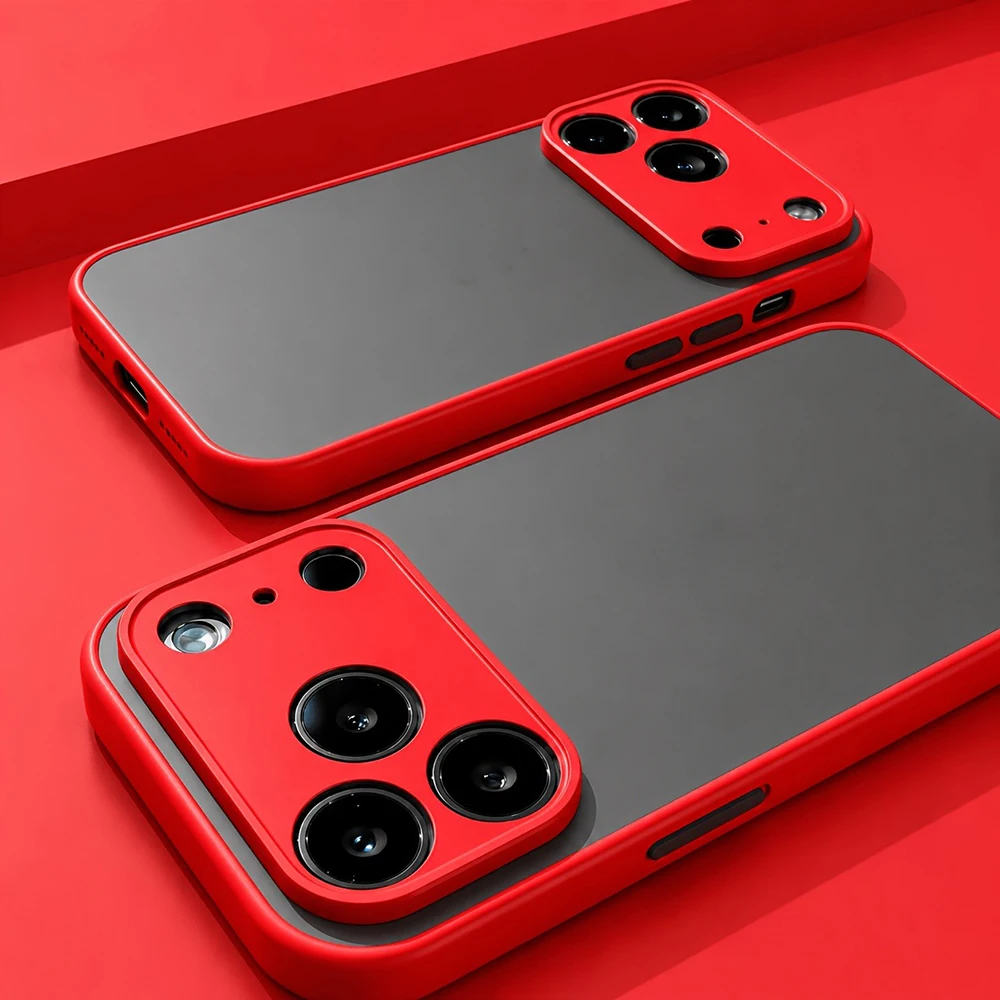 Translucent Armor Shockproof Silicone Bumper Phone Case with Matte Finish