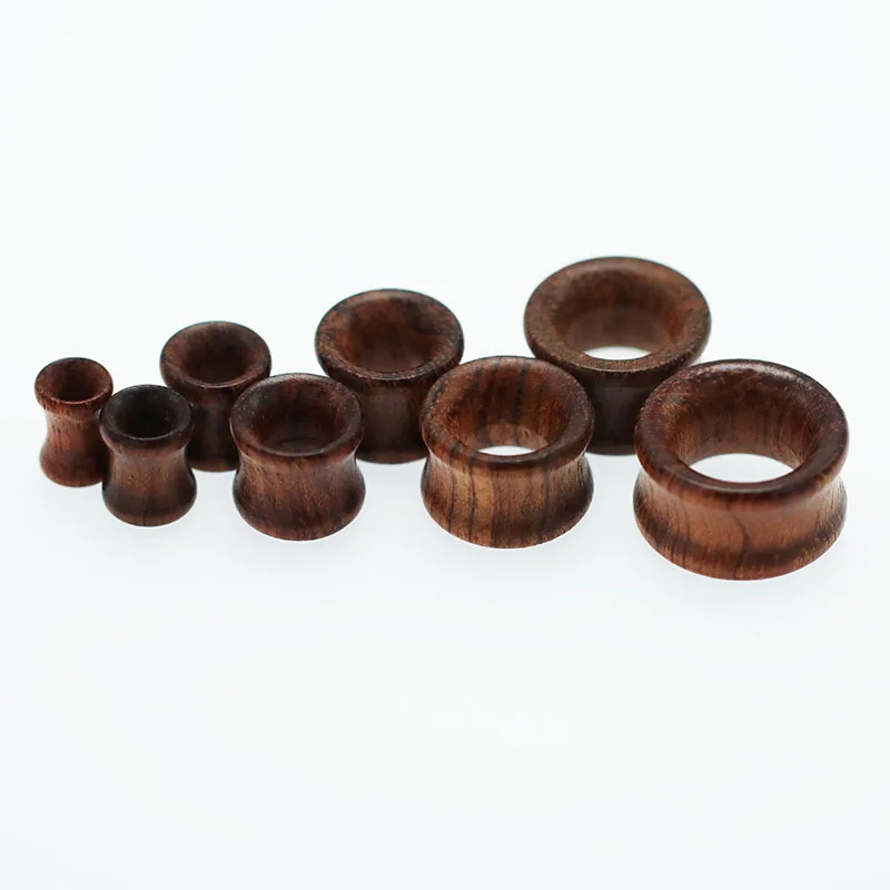 2 Pezzi Orecchino A Tunnel In Legno Naturale, Dilatatore Di - Foto 8