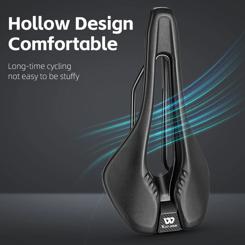 Ergonomic Lightweight Racing Bike Saddle - PU Leather Breathable Gravel Bicycle Seat