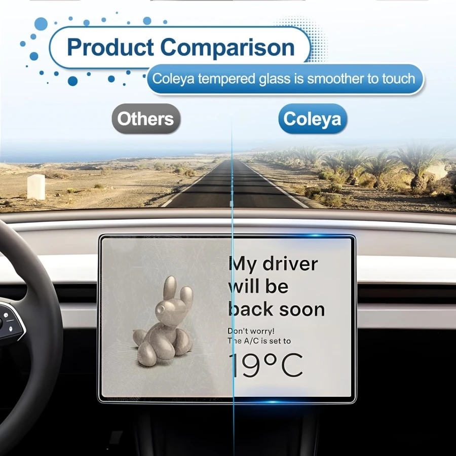 For Tesla Model 3 Highland 2024 15-inch Touch Screen Protector Cover 8-inch Rear Row Display Tempered Glass HD Transparent