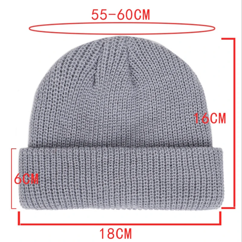 Unisex Warm Knitted Brimless Hat Men Women Beanies Winter Autumn Hip Hop Skullcap Street Beanie Ski Fisherman Solid Color Cap knitted hat