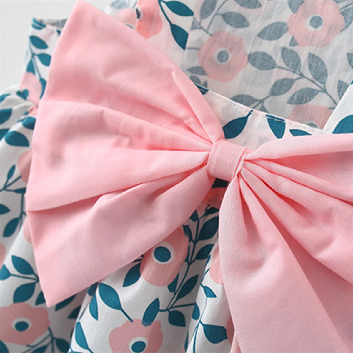 Girls dress baby girl dress 2-Piece Baby Suspender Dress + Sun Hat Girl'S Leaf Print Bow Sleeveless Cotton Beach Skirt Children'S Aesthetic Daily