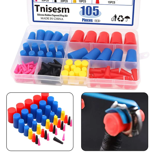 105pcs 8 Different Sizes Silicone Cone Plugs Kit For Covering