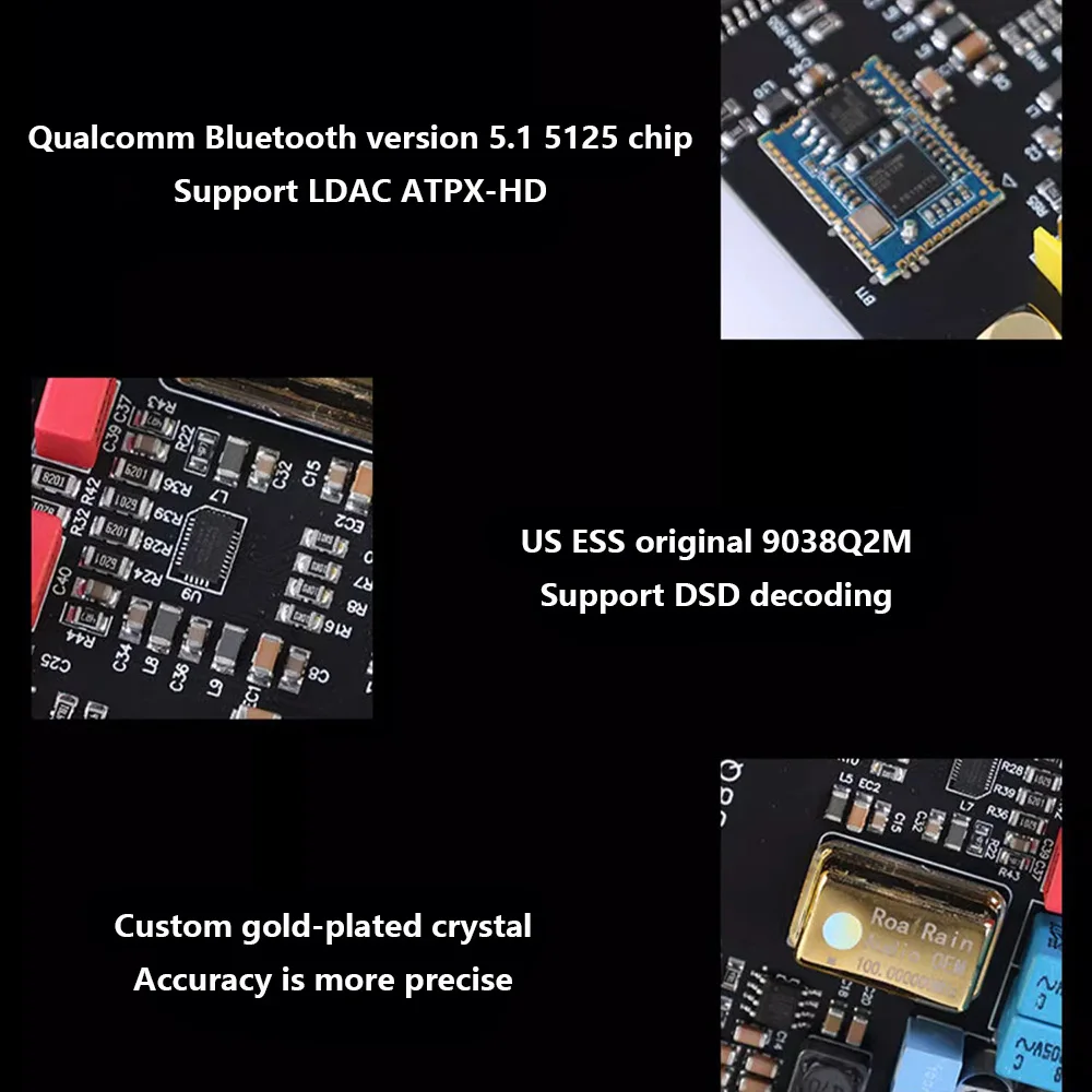 Hi-Fi Lossless Audio Decoder ES9038Q2M DAC QCC3084 Bluetooth 5.4 HD Bluetooth Audio Receiver Digital Optical Coaxial Input