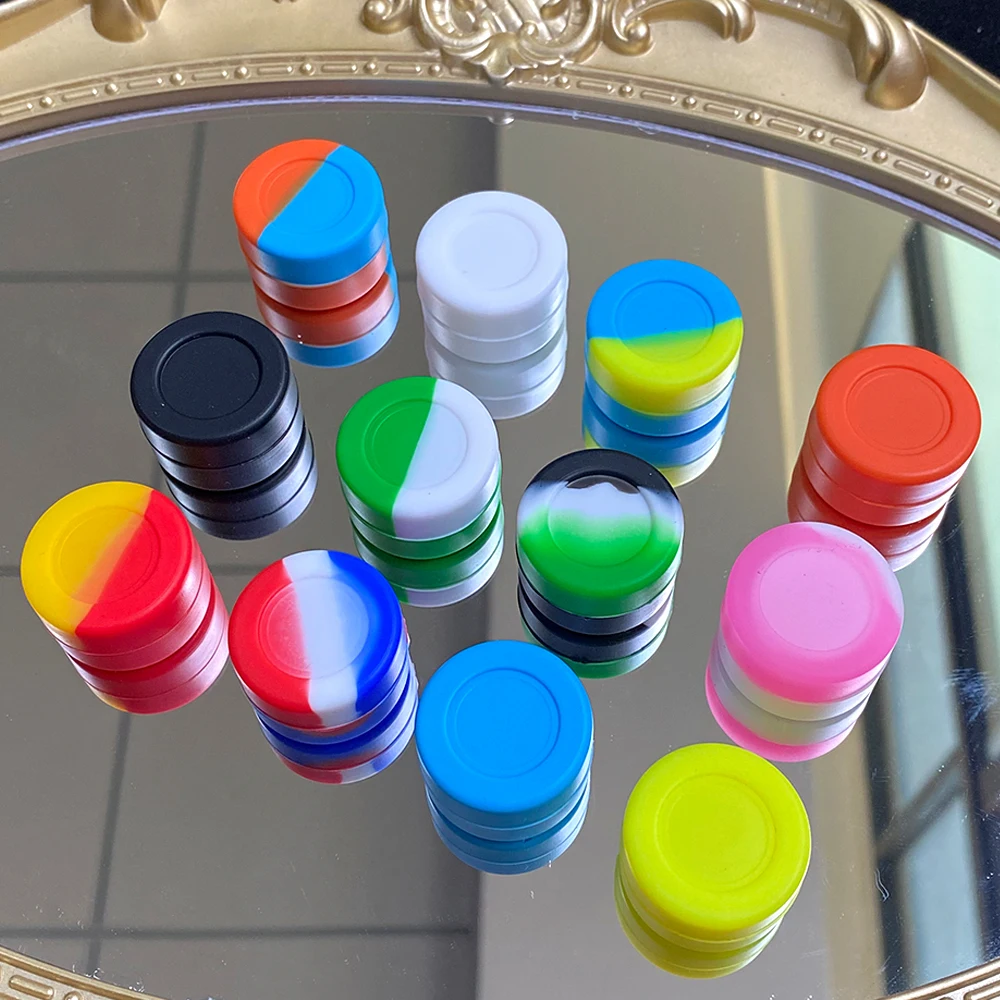 Silicone Jar 2ml/3ml/5ml Nonstick Container Bottle Face Cream Jars Oil Storage Box Makeup Cosmetic Case Home Accessories 50Pcs storage jar