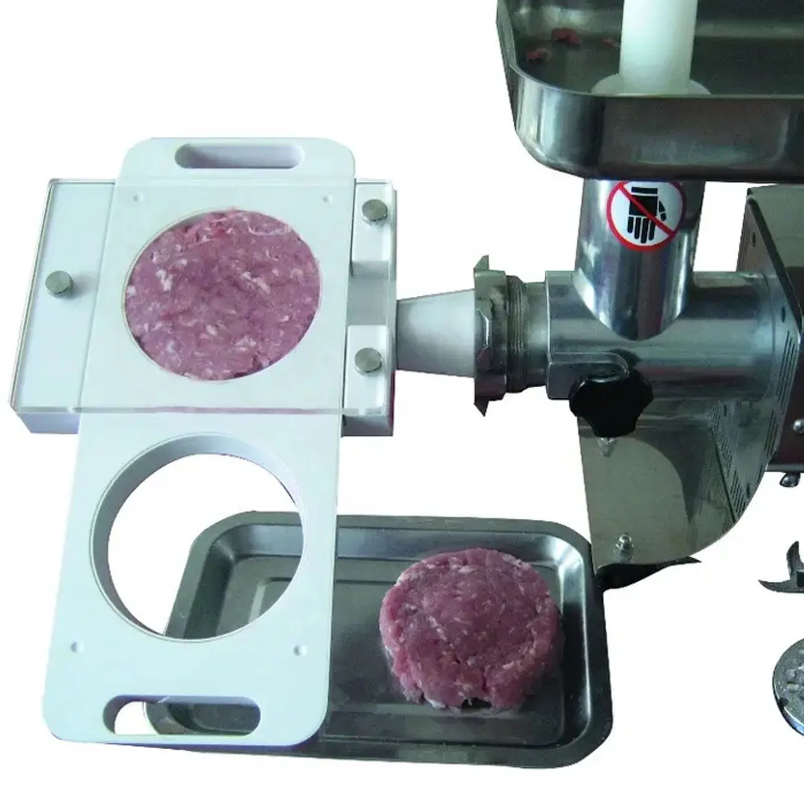 Hamburger Pressing Mould Maker Non Stick 2 Holes ABS Hamburger Press Patty Maker for Sausage Filler Meat Grinder