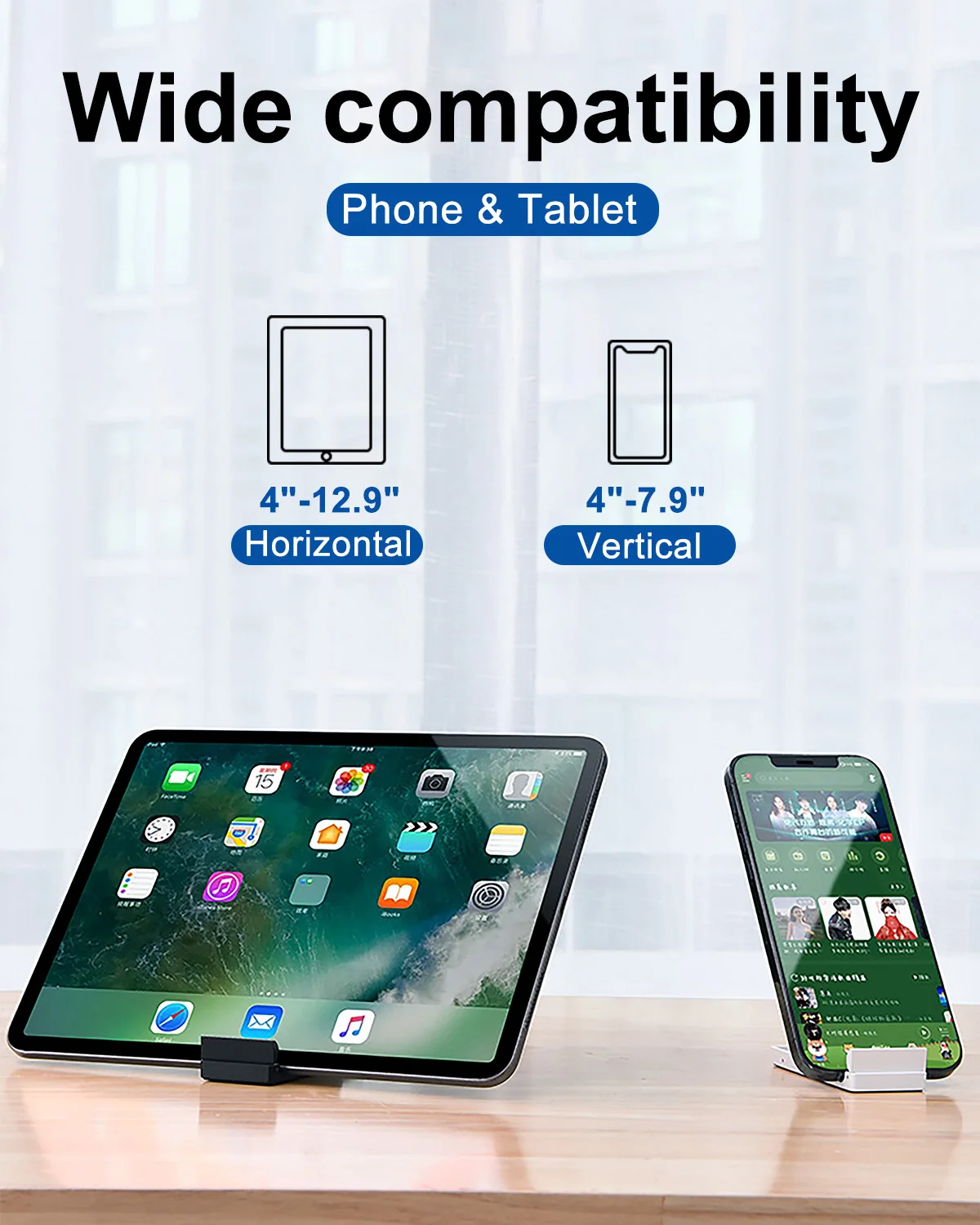 Eary Foldable Phone Stand for Desk Portable Phone Holder Multi-Angle Adjustable Compatible with Tablet iPad Mini iPhone Samsung