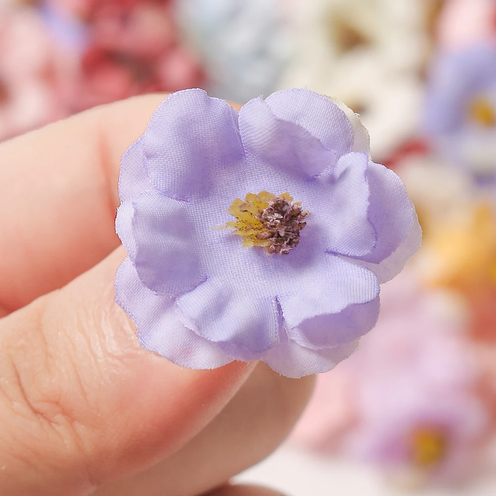 Artificial Flowers 30Pcs 3cm Fake for Home Decor Wedding Christmas Garland Bride Gift Accessories