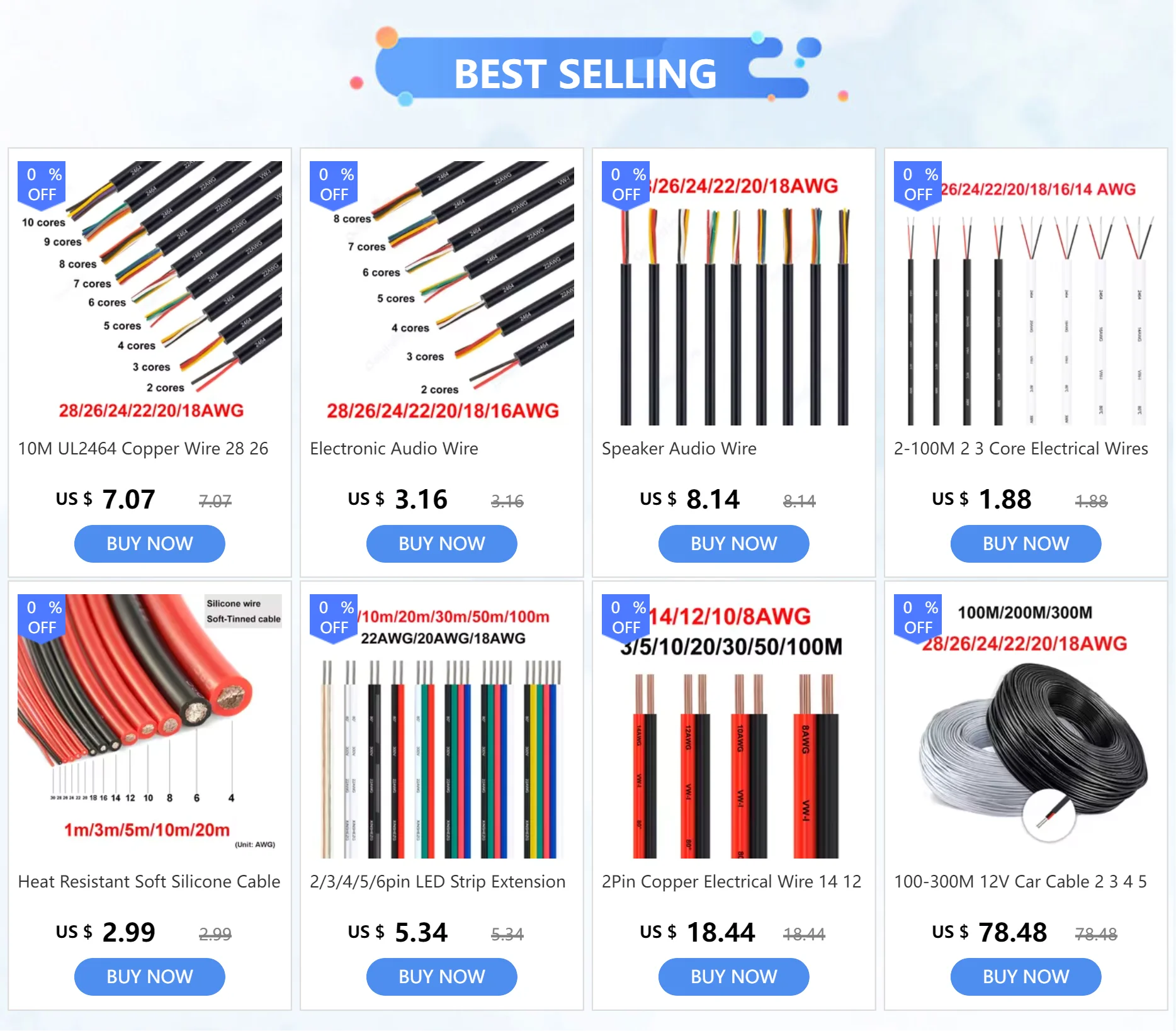 Description Picture 3 of item22AWG Speaker Audio Cable 2 3 4 5 6 7 8 9 10 Conductor LED Extension Cable 12V Automotive Wire For Car Outdoor Light Bar Lamps