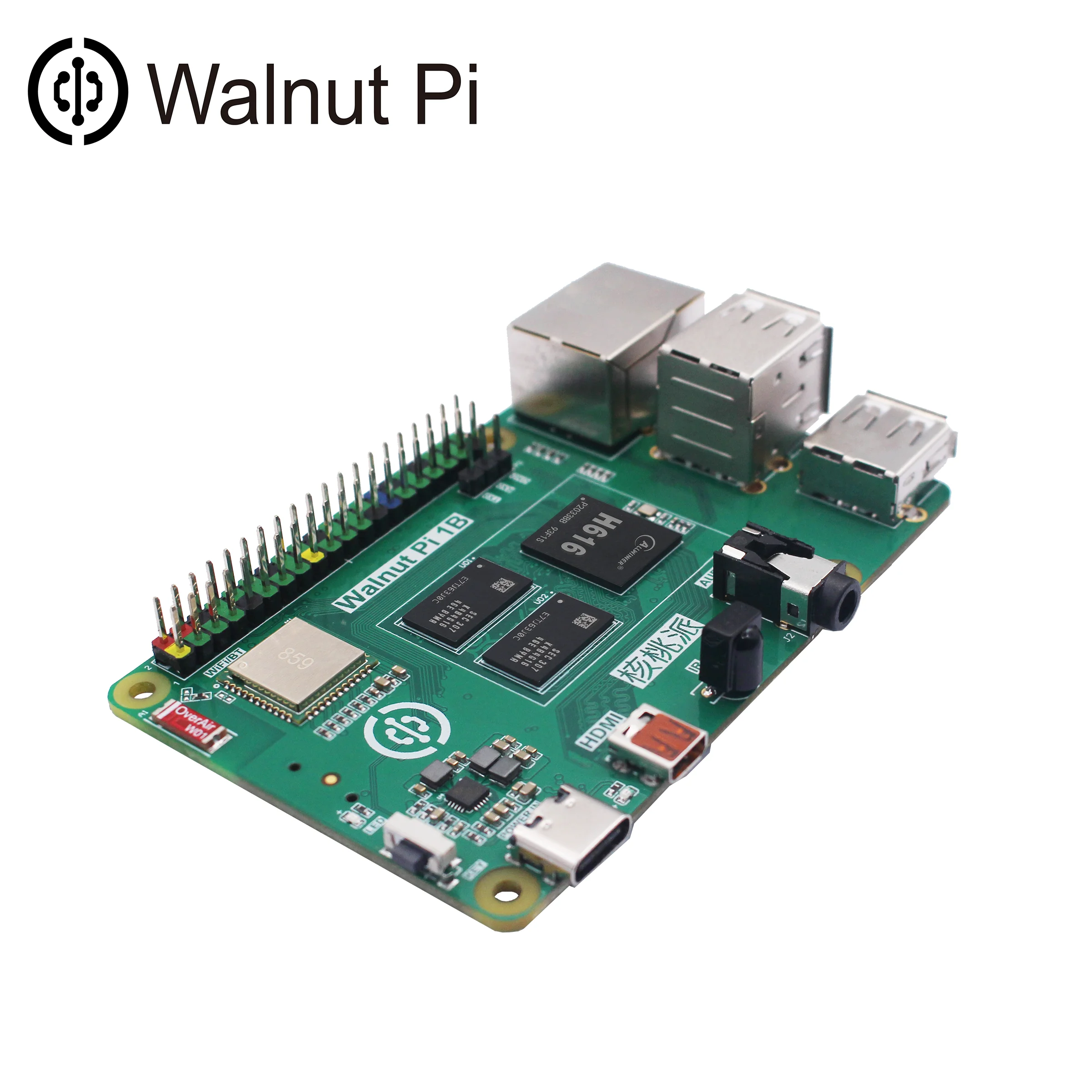 Walnut Pi 1B 1/2/4GB Allwinner H618 H616WiFi Bluetooth Mini PC Development Board SBC Single Board Computer WalnutPi RaspberryPi