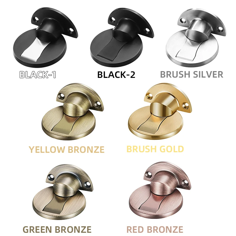 Invisible Magnetic Door Stopper Stainless Steel Punch-free Windproof Self-locking
