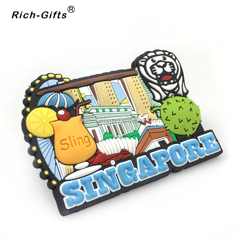

Personalized Custom Soft Rubber PVC Souvenir Fridge Magnet For Singapore