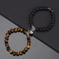 2Pcs/Set Lovers Beads Bracelet Natural Stone Distance Heart Magnet For Couple Bracelets Friendship Fashion Jewelry Gift - Image 3