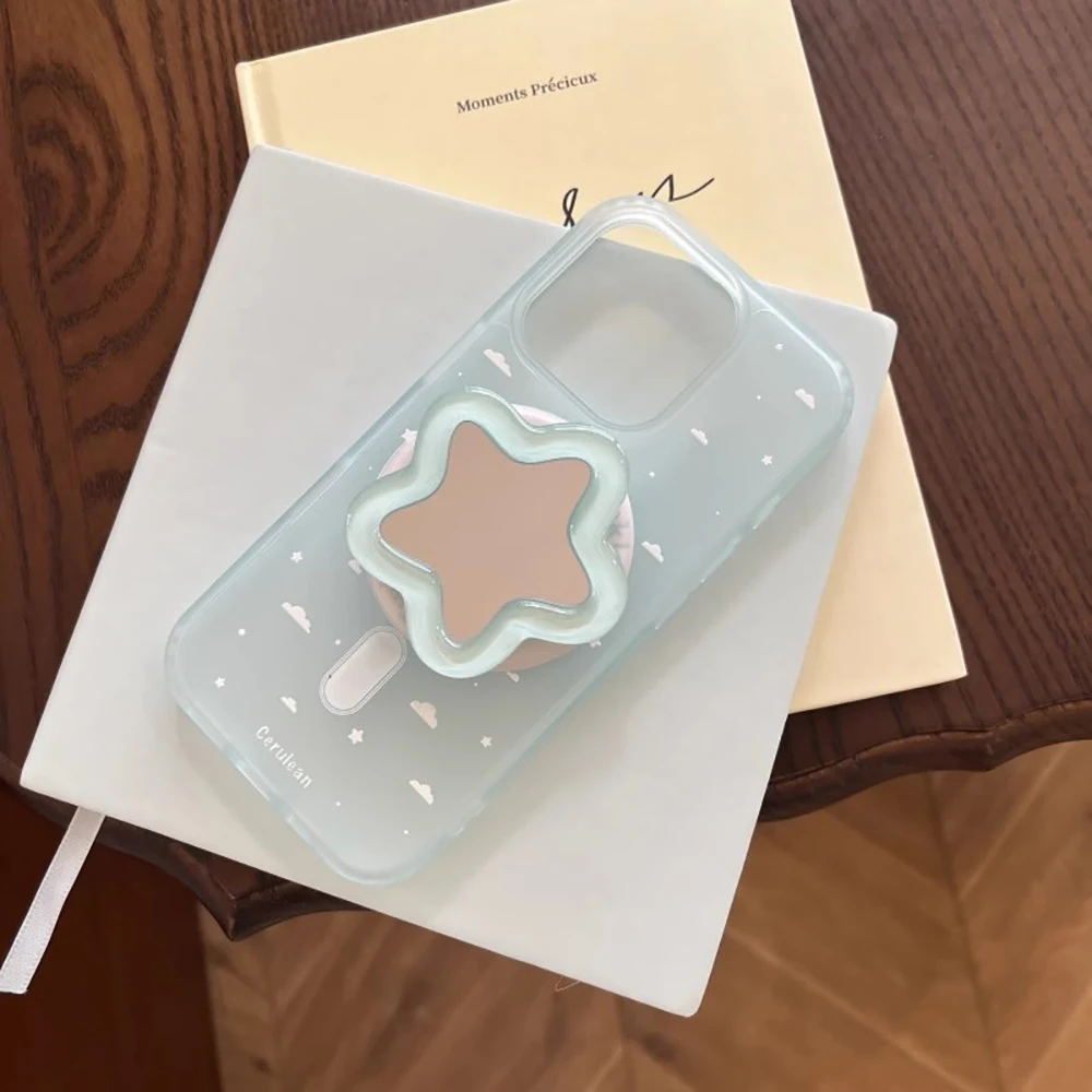 Magnetic Angel Wings Mirror Phone Case with Stand and Holder - Soft, Lovely Design