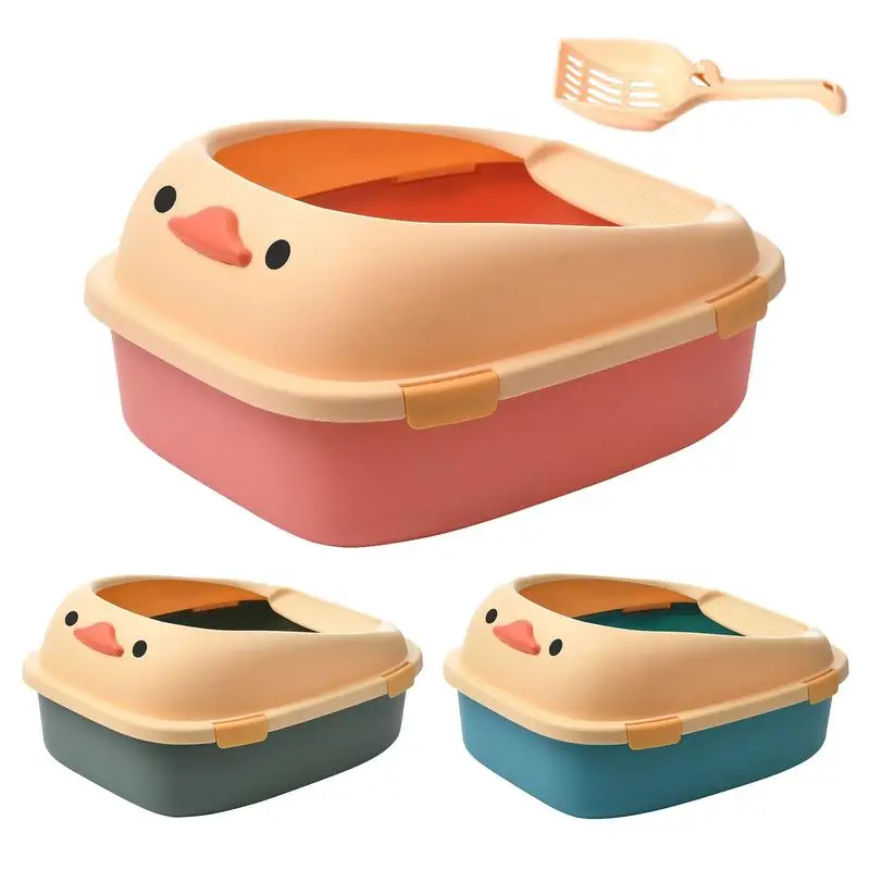 

Open Cat Litter Box lightweight Cats Litter Container With Scoop Cat Litter Container For Poop Pet Sandbox Kitten Tray Bedpan