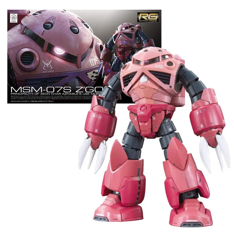 Anime Figure Original Bandai Gundam Rg 16 1/144 Z'Gok Char Msm-07S Z'Gok Commander Type Assembly Model Anime Action Figures Toys